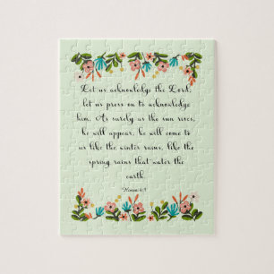 Christian Quote Art - Hosea 6:3 Jigsaw Puzzle
