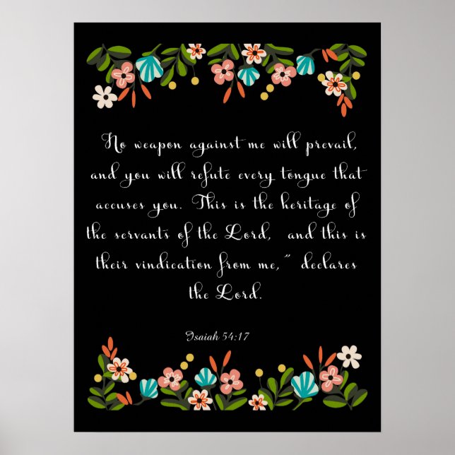 Christian Quote Art - Isaiah 54:17 Poster (Front)
