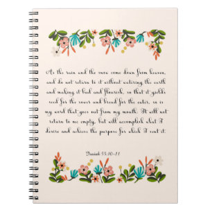 Christian Quote Art - Isaiah 55:10-11 Spiral Notebook
