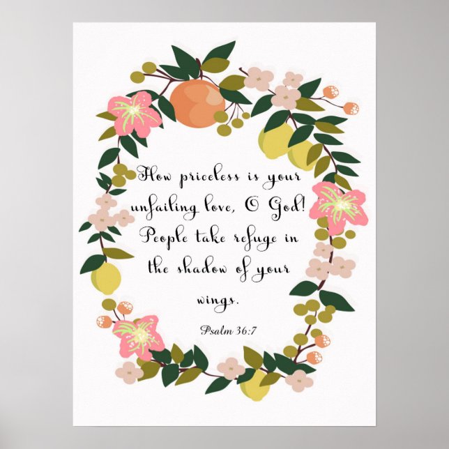 Christian Quote Art – Psalm 36:7 Poster (Front)