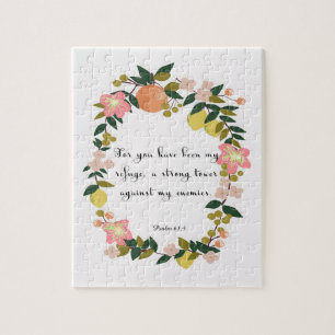 Christian Quote Art - Psalm 61:3 Jigsaw Puzzle