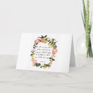 Christian Quote Art - Psalm 91:4 Holiday Card