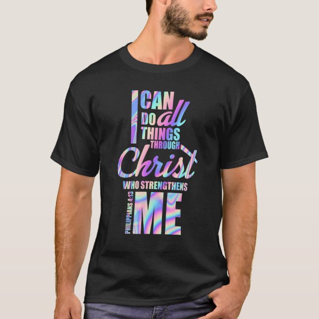 Christian Quote Bible Verse Religious Strengthens T-Shirt (Front)