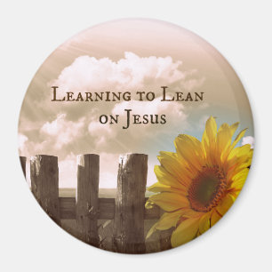 Christian Quote: Learning to Lean on Jesus Magnet