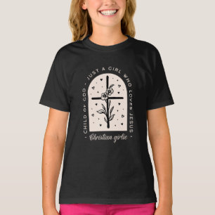Christian quotes just a girl who loves Jesus black T-Shirt