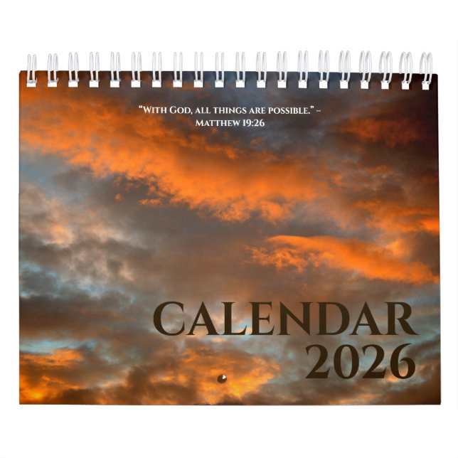 Christian Quotes Modern Calendar 2026 Photos (Cover)