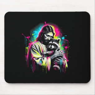 Christian Raccoon Lover Trash Holding God Faith Me Mouse Pad