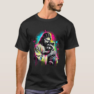 Christian Raccoon Lover Trash Holding God Faith Me T-Shirt