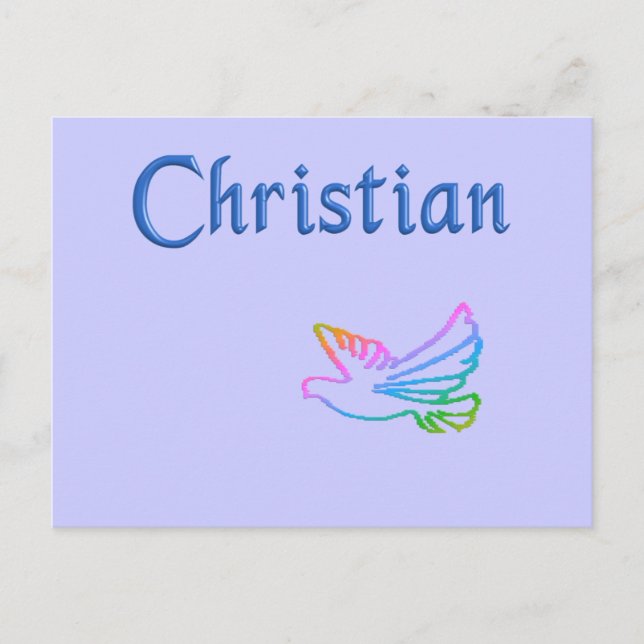 Christian Rainbow Dove Postcard (Front)