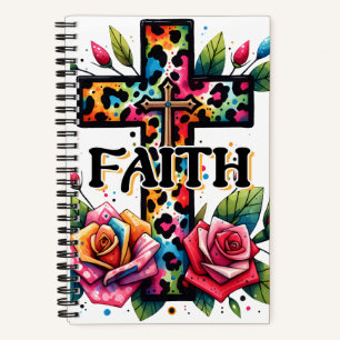 Christian Rainbow Faith Cross Notebook