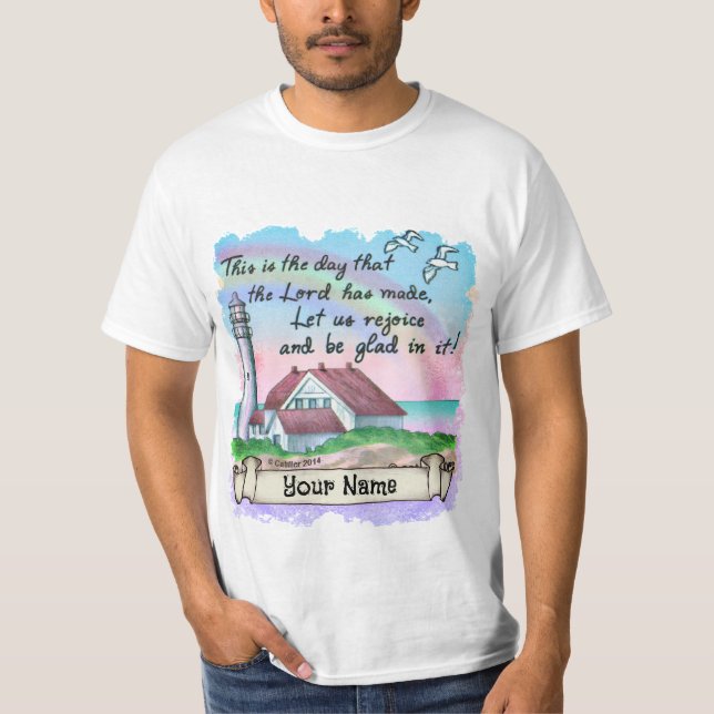 Christian Rejoice Lighthouse   T-Shirt (Front)
