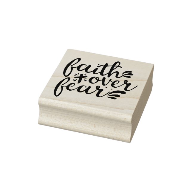 Christian Religious Bible Verse Faith Over Fear Rubber Stamp (Stamp)