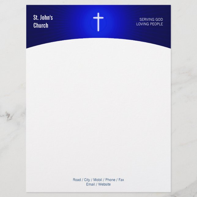 Christian Religious Cross Symbol Letterhead (Front)