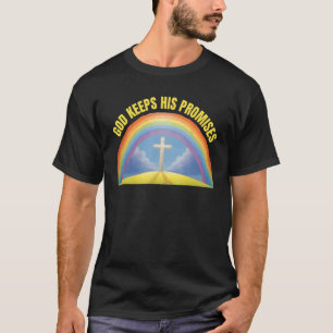 Christian Religious Faith Rainbow God Keeps His Pr T-Shirt