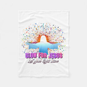 Christian Religious Glow For Jesus Let Your Light Fleece Blanket