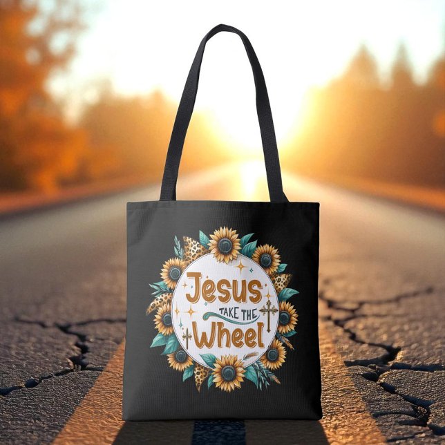 Christian Religious Jesus Take the Wheel Tote Bag (Creator Uploaded)