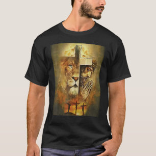 Christian Religious Jesus The Lion Of Judah Cross T-Shirt