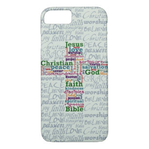 Christian Religious Word Art Cross iPhone 8/7 Case