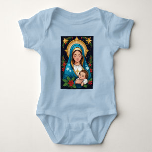Christian Roman Catholic Virgin Mary Christmas Baby Bodysuit