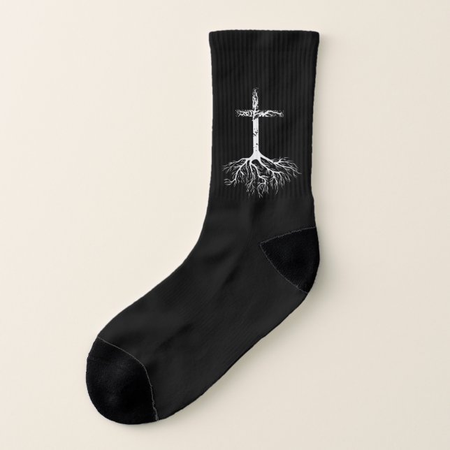 Christian Root your Faith in Jesus Christ Root Tre Socks (Left Outside)