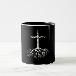 Christian Root your Faith in Jesus Christ Root Tre Two-Tone Coffee Mug