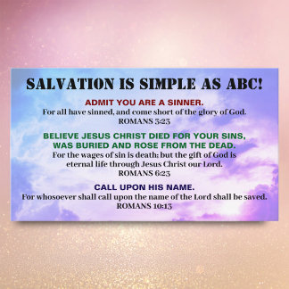 Christian Salvation ABC Romans Road Bible KJV Business Card