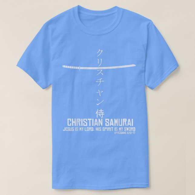 Christian Samurai Kanji Cross Shirt  (Design Front)