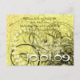 Christian-Save The Date Burgundy Hearts - Announcement Postcard
