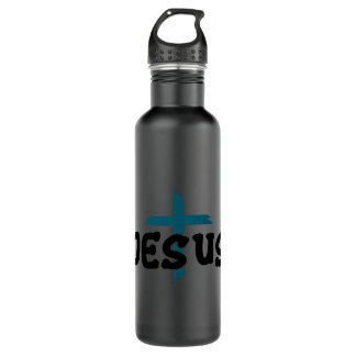 Christian sayings Jesus cross chest 1 710 Ml Water Bottle