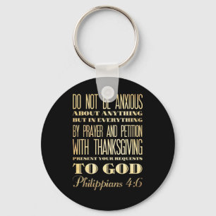 Christian Scriptural Bible - Philippians 4:6 Key Ring