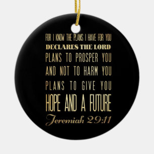 Christian Scriptural Bible Verse - Jeremiah 29:11 Ceramic Tree Decoration