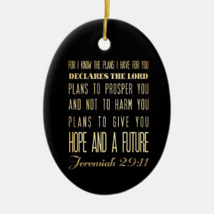 Christian Scriptural Bible Verse - Jeremiah 29:11 Ceramic Tree Decoration