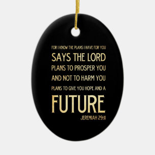 Christian Scriptural Bible Verse - Jeremiah 29:11 Ceramic Tree Decoration
