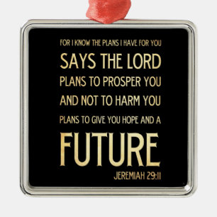 Christian Scriptural Bible Verse - Jeremiah 29:11 Metal Tree Decoration