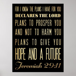 Christian Scriptural Bible Verse - Jeremiah 29:11 Poster
