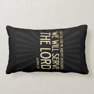 Christian Scriptural Bible Verse - Joshua 24:15 Lumbar Cushion