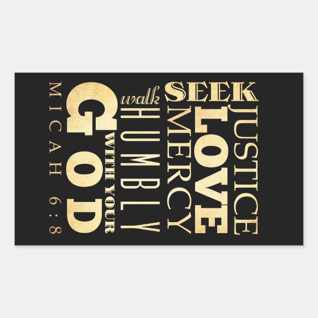 Christian Scriptural Bible Verse - Micah 6:8 Rectangular Sticker (Front)