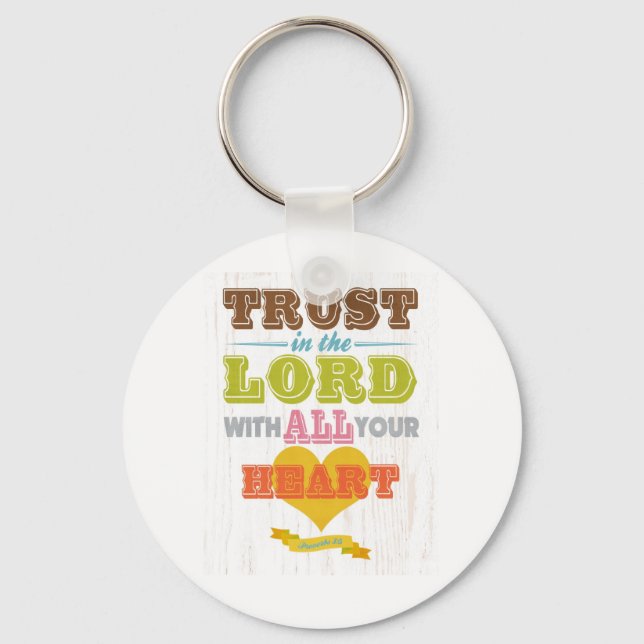 Christian Scriptural Bible Verse - Proverbs 3:5 Key Ring (Front)