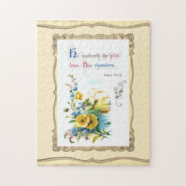 Christian Scripture And Pretty Flowers  Jigsaw Puzzle (Vertical)