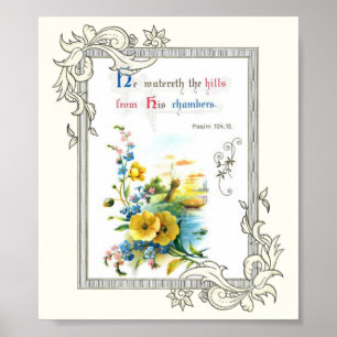 Christian Scripture And Pretty Flowers Poster