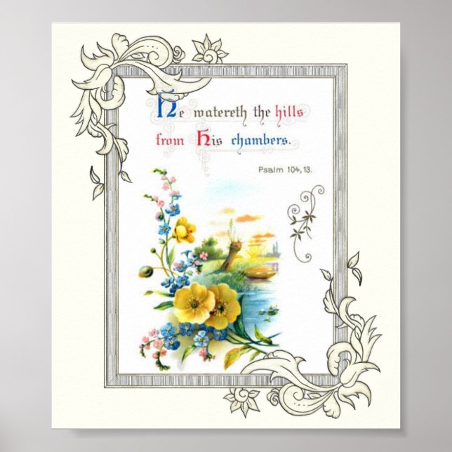 Christian Scripture And Pretty Flowers Poster (Front)