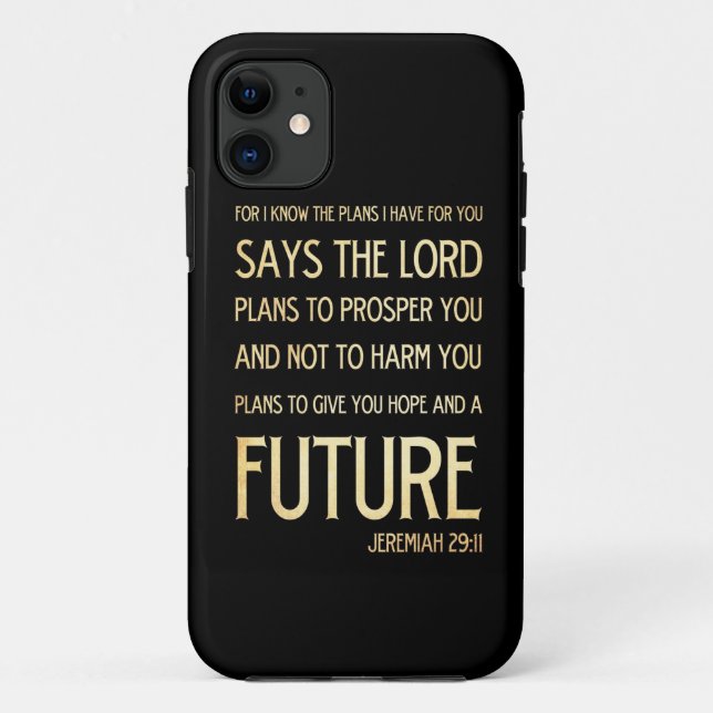 Christian Scripture Bible Verse Art Jeremiah 29:11 Case-Mate iPhone Case (Back)