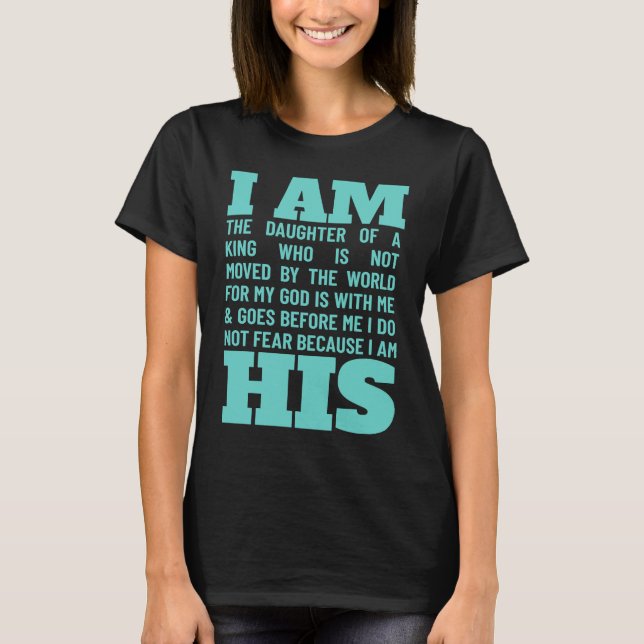 Christian Scripture  Bible Verse Faith God Daughte T-Shirt (Front)