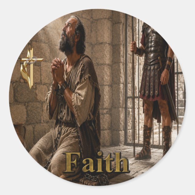 Christian scripture classic round sticker (Front)