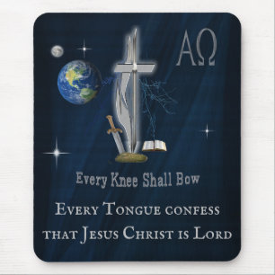 Christian Scripture every knee shall bow Mouse Pad