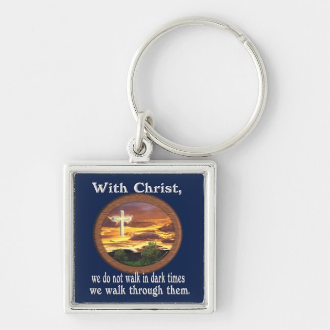 Christian scripture gift walking in troubled times key ring (Front)