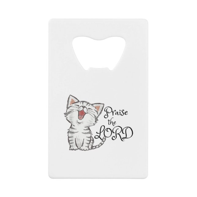 Christian scripture gift with cute cat, Praise The (Front)