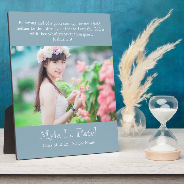 Christian Scripture Graduation 8x10 Photo Desktop  Plaque (Side)