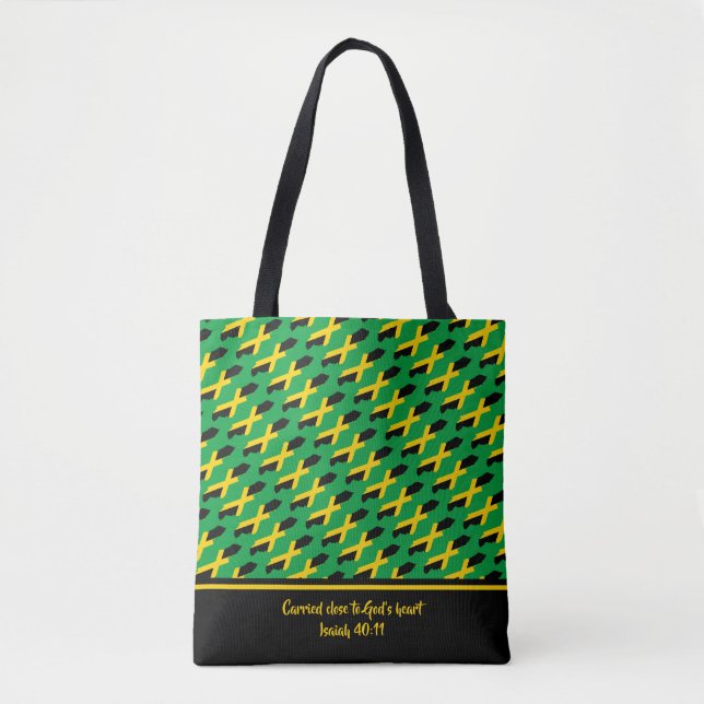 Christian Scripture JAMAICA Isaiah GREEN Tote Bag (Front)