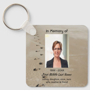 Christian Scripture Keepsake Footprints in Sand Key Ring